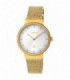 Reloj Rond Mesh de acero IP dorado